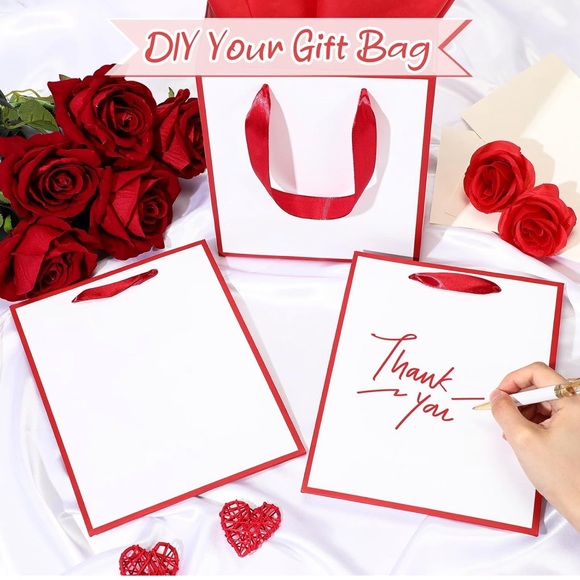 5 Pack Metallic Paper Gift Bags with Handle and Tissue 9 x 7 x 3.1 - Picture 6 of 6